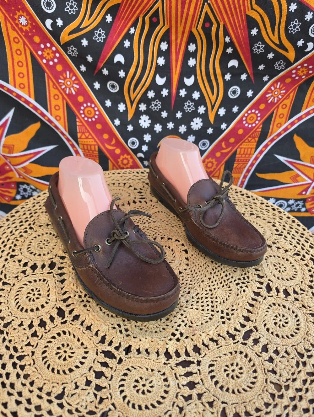 Quoddy Women’s Size 8 Brown Leather Handsewn Boat Shoes Moccasins